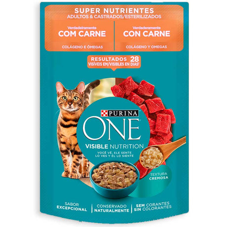 Purina One Pouch Gato Adulto Esterilizado Sabor Carne 85Gr