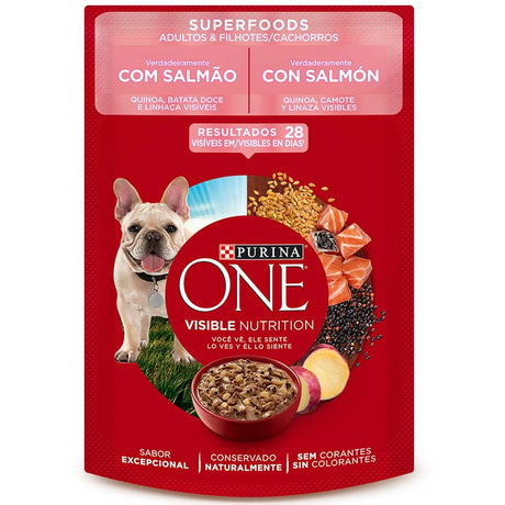 Purina One Pouch Perros Adultos Y Cachorros Sabor Salmon 85Gr
