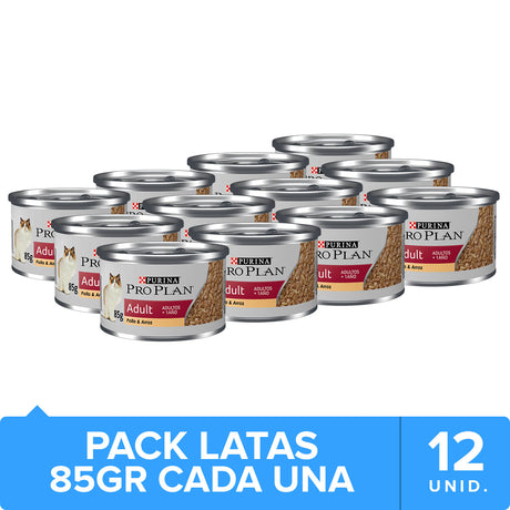 Purina Pro Plan Lata Gato Adulto Pack 12 Unidades