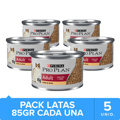 Purina Pro Plan Lata Gato Adulto Pack 5 Unidades