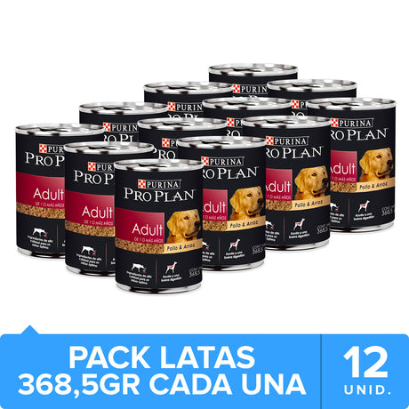 Purina Pro Plan Perro Adulto Lata 368 5Gr Pack 12 Unidades
