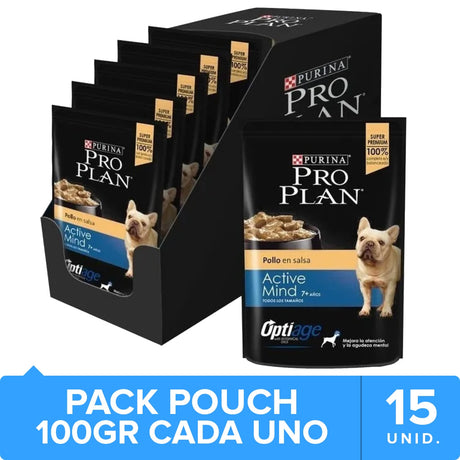 Purina Pro Plan Pouch Active Mind 7 100Gr Pack 15 Unidades