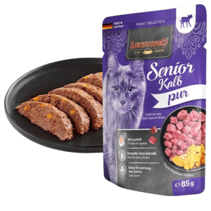 Leonardo Leonardo Senior Puro Ternera 85 g | Alimento Húmedo Monoproteico para Gatos Senior Sin Cereales