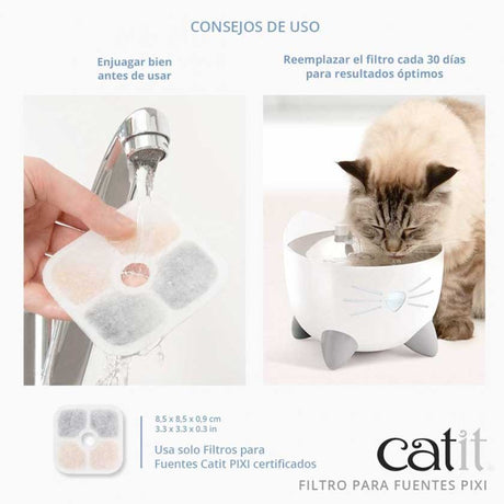 Repuestos De Filtros Para Fuentes Catit Pixi 6Un