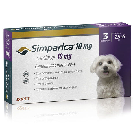 Productos Simparica 2 5 A 5Kg 3 Comprimidos