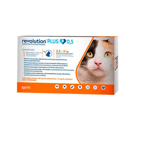 Pipetas Antipulgas para Gatos Revolution Plus Para Gatos 0 5Ml 2 5 A 5 Kg