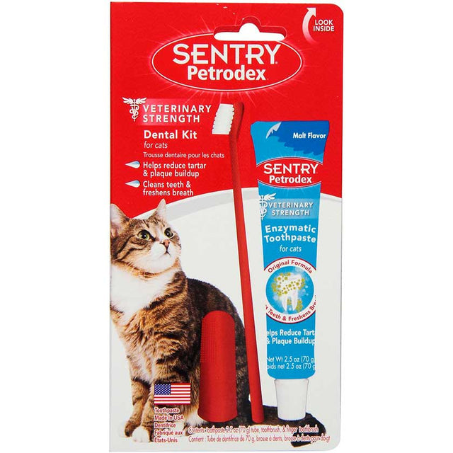 Dental Care Kit Cat Malt Toothpaste Sentry Petrodex Kit