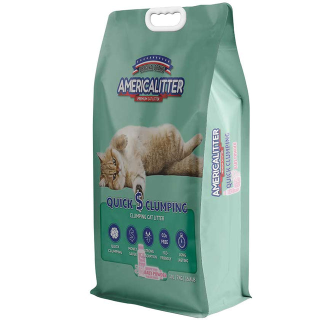  Arena America Litter Quick Clumping Talco Bebe 7Kg