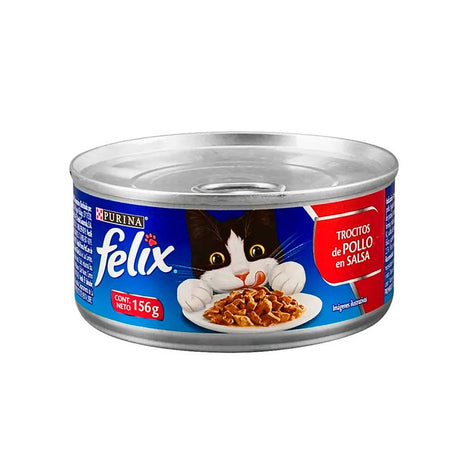 Purina Felix Lata Para Gato Trocitos De Pollo En Salsa 156 Gr