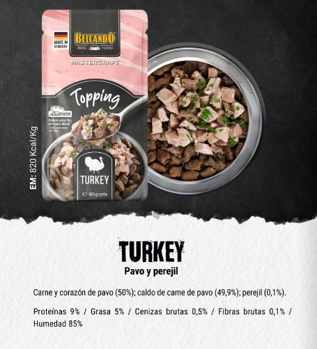 Belcando BELCANDO Mastercraft Topping Pavo con Perejil 100 g – Mayor sabor para tu perro