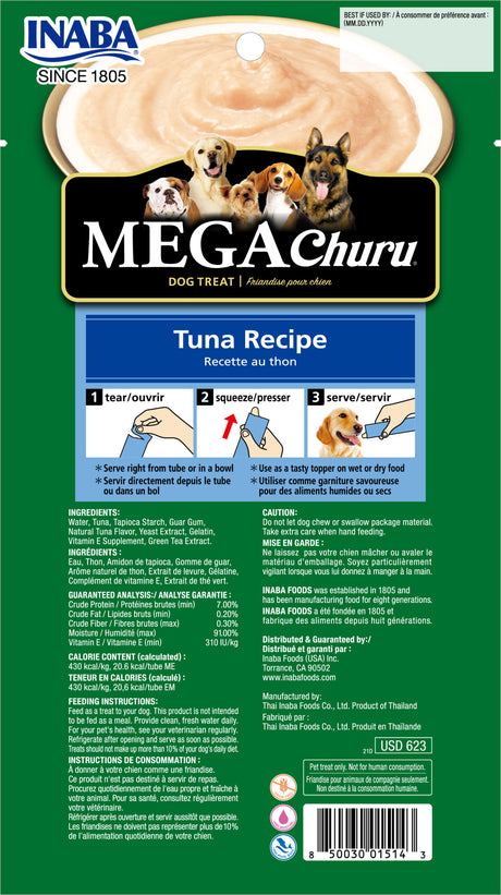 Alimento para Perros Inaba Mega Churu Atun Perro 3Tbs 144Gr