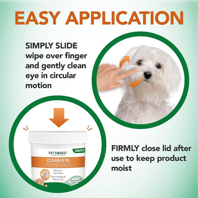 Vets Best Clean Eye Round Pads 100 Unidades