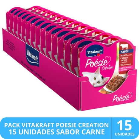 Vitakraft Poesie Creation Sabor Carne 85Gr Pack 15 Unidades