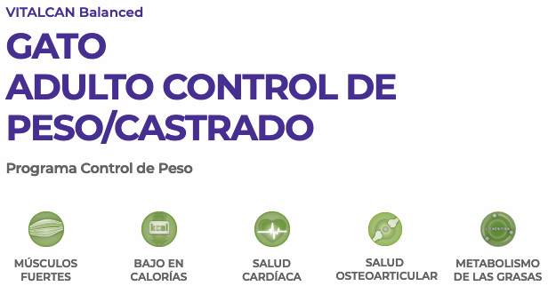 Vitalcan Cat Castrados Control Peso 2Kg