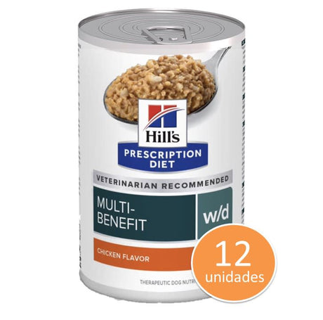 Hills W D Canino Cuidado Digestivo Diabetes Manejo De Peso Lata 370Gr Pack 12 Unidades