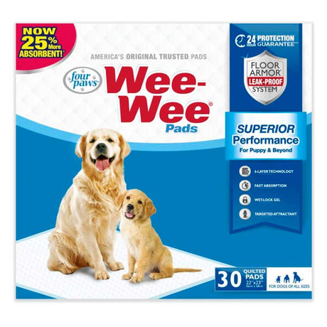 Pañales y Carpetas para Perros Wee Wee Four Paws Dogs Pee Pads 30 Un