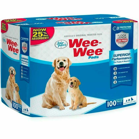 Pañales y Carpetas para Perros Wee Wee Four Paws Dogs Pee Pads 100 Un