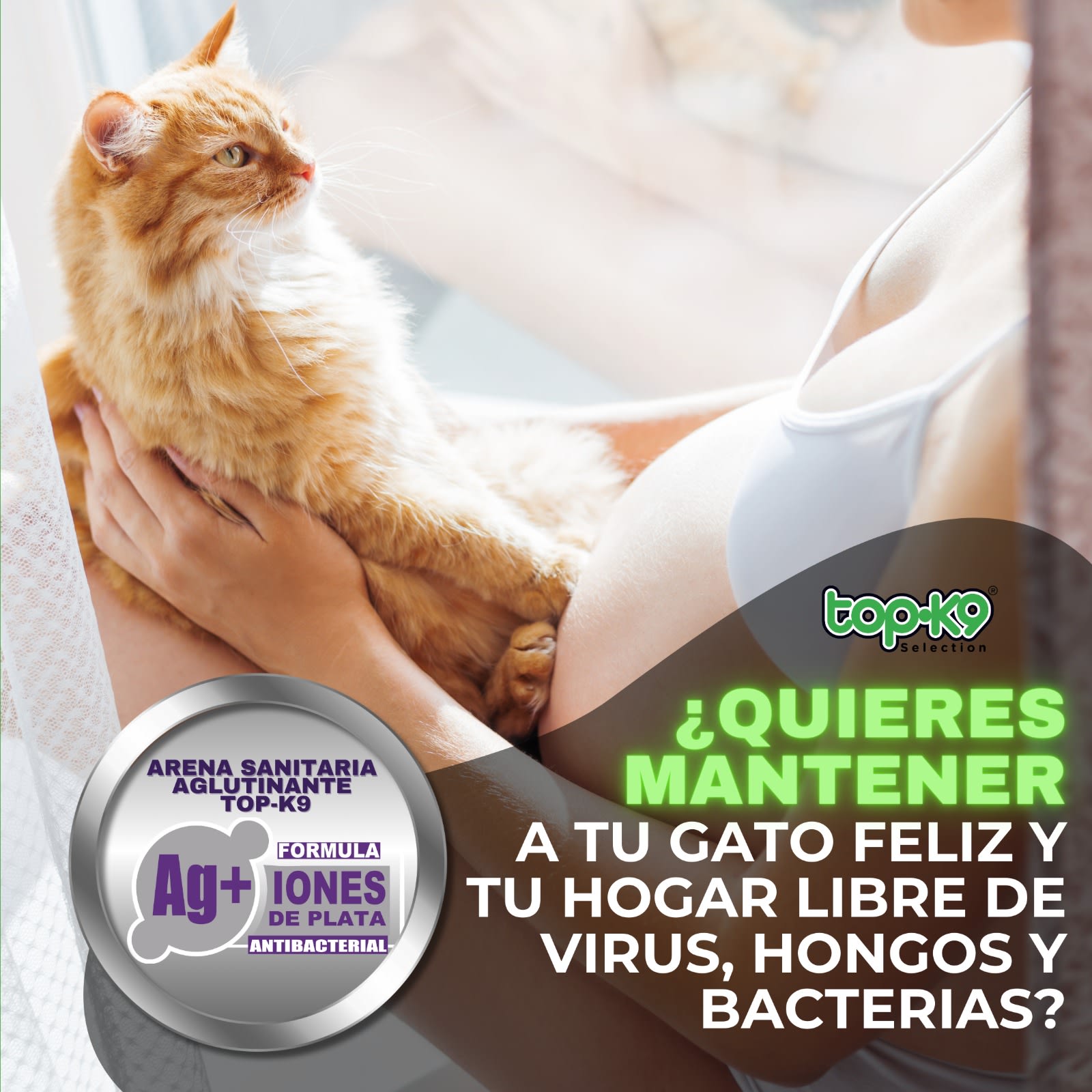 Arena Aglutinante Topk9 Iones De Plata/carbón Activado Lavanda